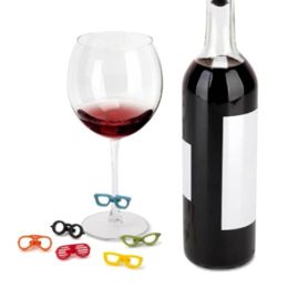 7pcs Silicone Glasses Shape Wine Glass Markers Wine Identifier Drinking Cup Sign