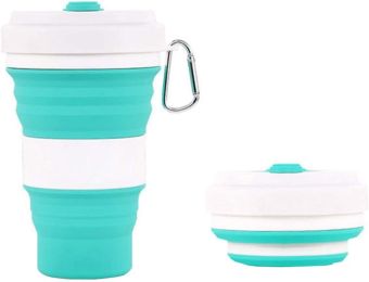 New Silicone Collapsible Travel Cup - Folding Camping Cup with Lids - Expandable&Portable