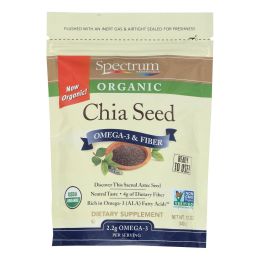 Spectrum Essentials Organic Chia Seeds - Omega-3 and Fiber - 12 oz