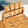 With Knives 7 Piece Bamboo Cheese Board Set