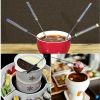 6PCS/Set Stainless Steel Chocolate Forks Cheese Fruit Dessert Fork Melting Skewer Kitchen Tools