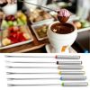 6PCS/Set Stainless Steel Chocolate Forks Cheese Fruit Dessert Fork Melting Skewer Kitchen Tools