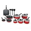 Home Delicacies Hard Anodized Nonstick Cookware Pots and Pans 17 Pieces Set