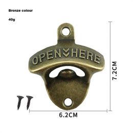 1/2/4Pcs Home Kitchen Gadgets Bottle Opener Wall Mounted Vintage Retro Alloy Hanging Open Beer Tools (Color: Bronze)