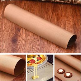 Baking Teflon Sheet Tarpaulin Cake Oven Tool High Temperature Resistant (Color: Khaki)