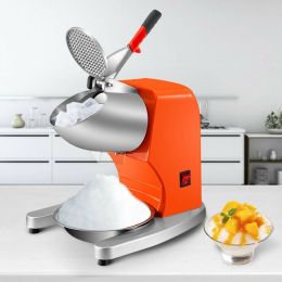 Commercial Electric Dual Blade Snow Cone Granizing Machine With Free Tray Home Icy Drink Smoothie Maker (Color: Orange)