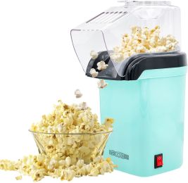 Popcorn Machine Hot Air Electric Popper Kernel Corn Maker Bpa Free No Oil 5 Core POP (Color: Sea Green)