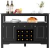 Elegant Classical Multifunctional Wooden Wine Cabinet Table