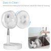 USB Rechargeable Portable Folding Desk Table Fan Quiet Telescopic Standing Floor Fan