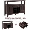 Elegant Classical Multifunctional Wooden Wine Cabinet Table